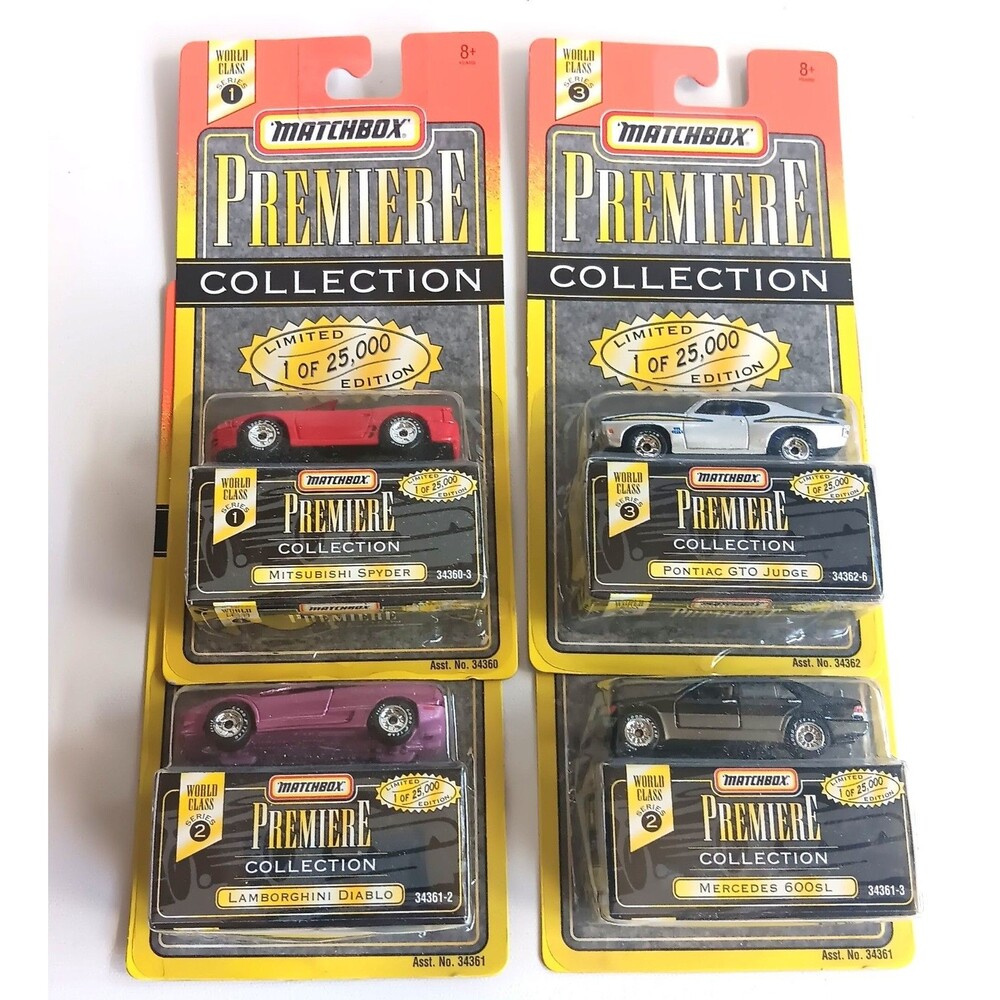 Matchbox Premiere Collection Mercedes Pontiac Lamborghini Mitsubishi Lot of 4
